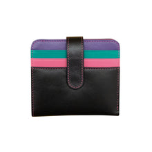 Load image into Gallery viewer, AP-7301/Black Bright Multi Tab Purse with Credit Card slots