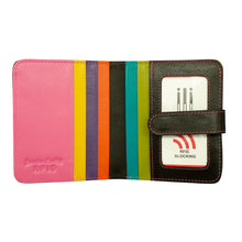 Load image into Gallery viewer, AP-7301/Black Bright Multi Tab Purse with Credit Card slots
