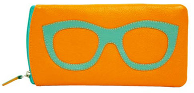 AP-6462/Papaya Turquoise Leather Glasses Case