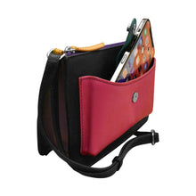 Load image into Gallery viewer, AP-6046/BLKBRIGHT CROSSBODY LEATHER BAG