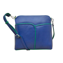 Load image into Gallery viewer, AP-6123 in Cobalt Aqua colour combination Leather Crossbody