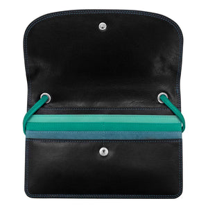 AP-6181 Midnight Multi Leather Crossbody Envelope Bag