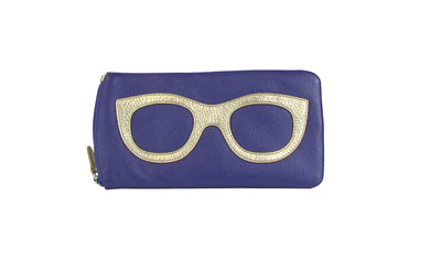 AP-6462/Purple Gold leather Glasses Case