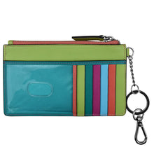 Load image into Gallery viewer, AP-7211 Paradise Multi Leather Credit Card, keyring, Zip Pocket Id window