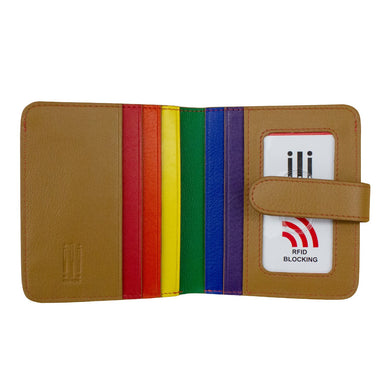AP-7301/Rainbow Multi Tab Purse with Credit Card slots
