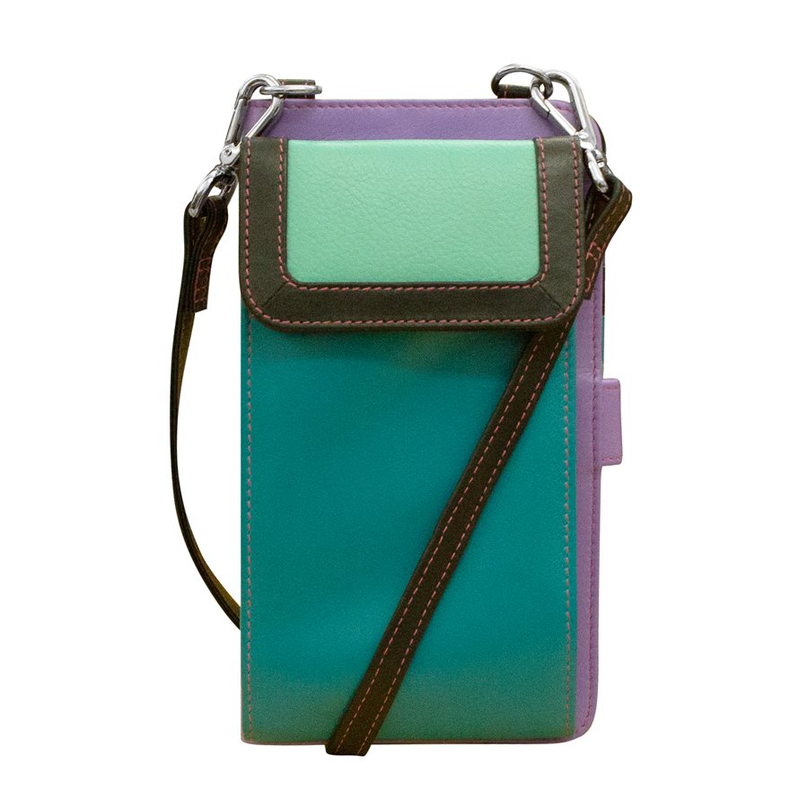 AP6363MIDNIGHT Leather Crossbody Handbag with Phone Pocket