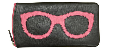 AP-6462/Black Pink Leather Glasses Case