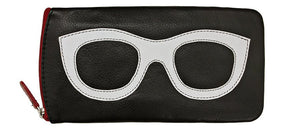 AP-6462/Black White Red Leather Glasses Case
