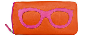 AP-6462/Orange Pink Leather Glasses Case