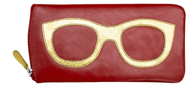 AP-6462/Red Gold leather Glasses Case