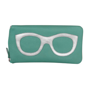 AP-6462/TURQUOISE SILVER Leather Glasses Case