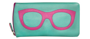AP-6462/Turquoise Pink Leather Glasses Case