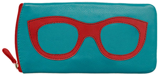 AP-6462/Aqua Red Leather Glasses Case